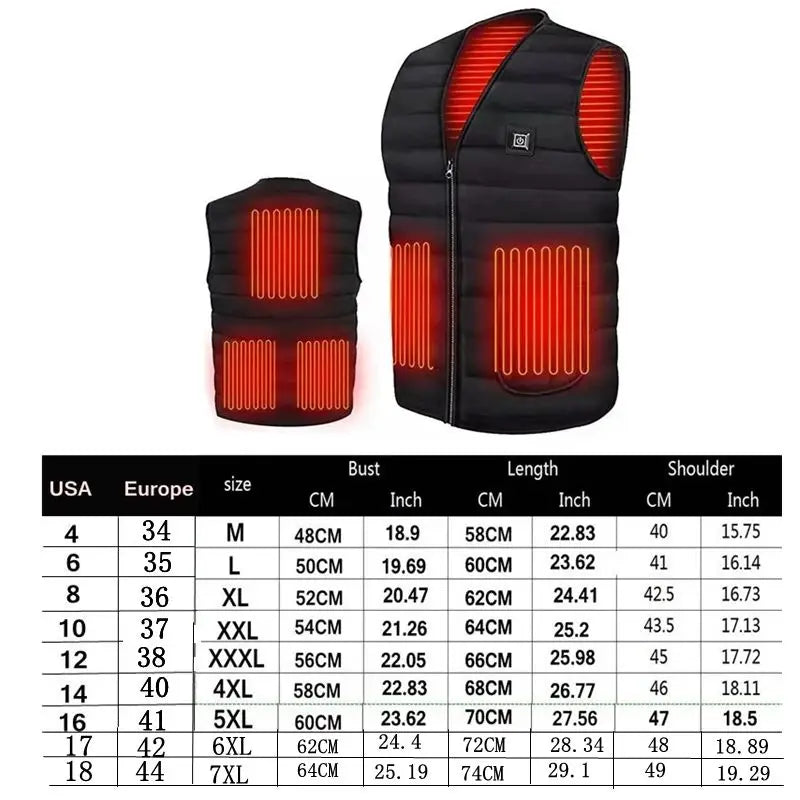 Unisex 9-Zone Electric Heated Vest