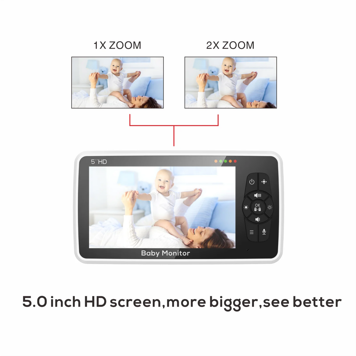 5-Inch Video Baby Monitor with 4X Zoom