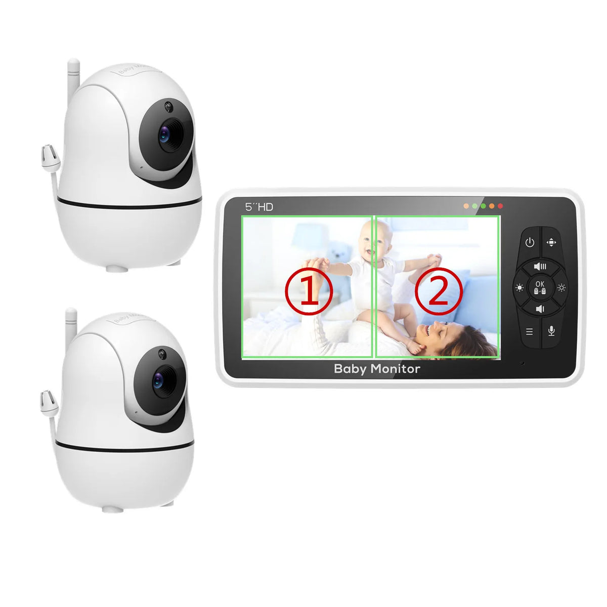 5-Inch Video Baby Monitor with Dual Cameras