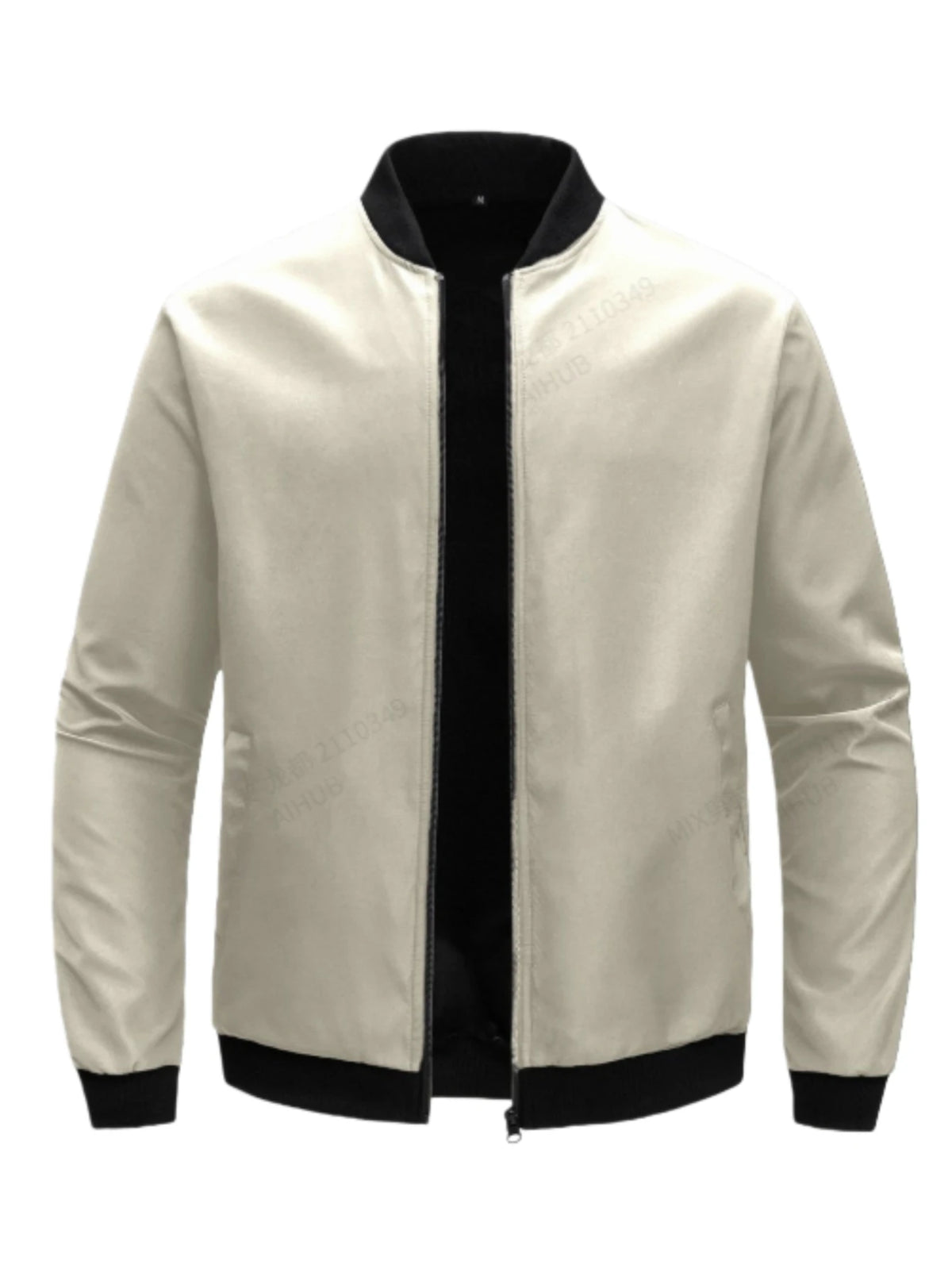 Men's Casual Zip-Up Jacket with Baseball Collar
