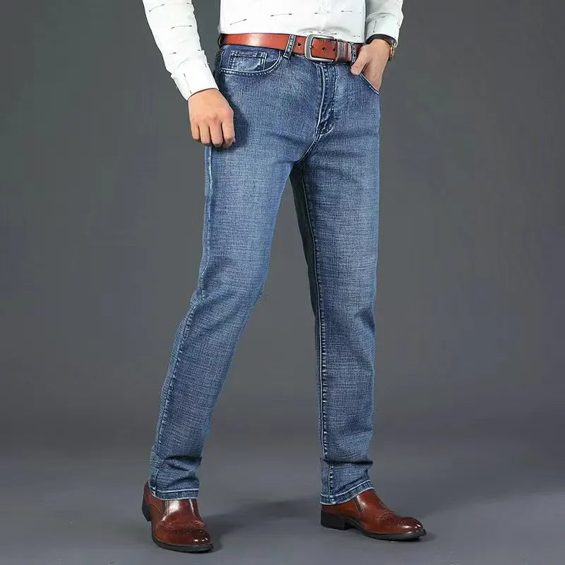 Men's Stretch Straight-Leg Business Jeans