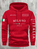 ITALIA MILANO Unisex Milano Casual Pullover Hoodie Winter Couple Sweatshirt Top Clothing