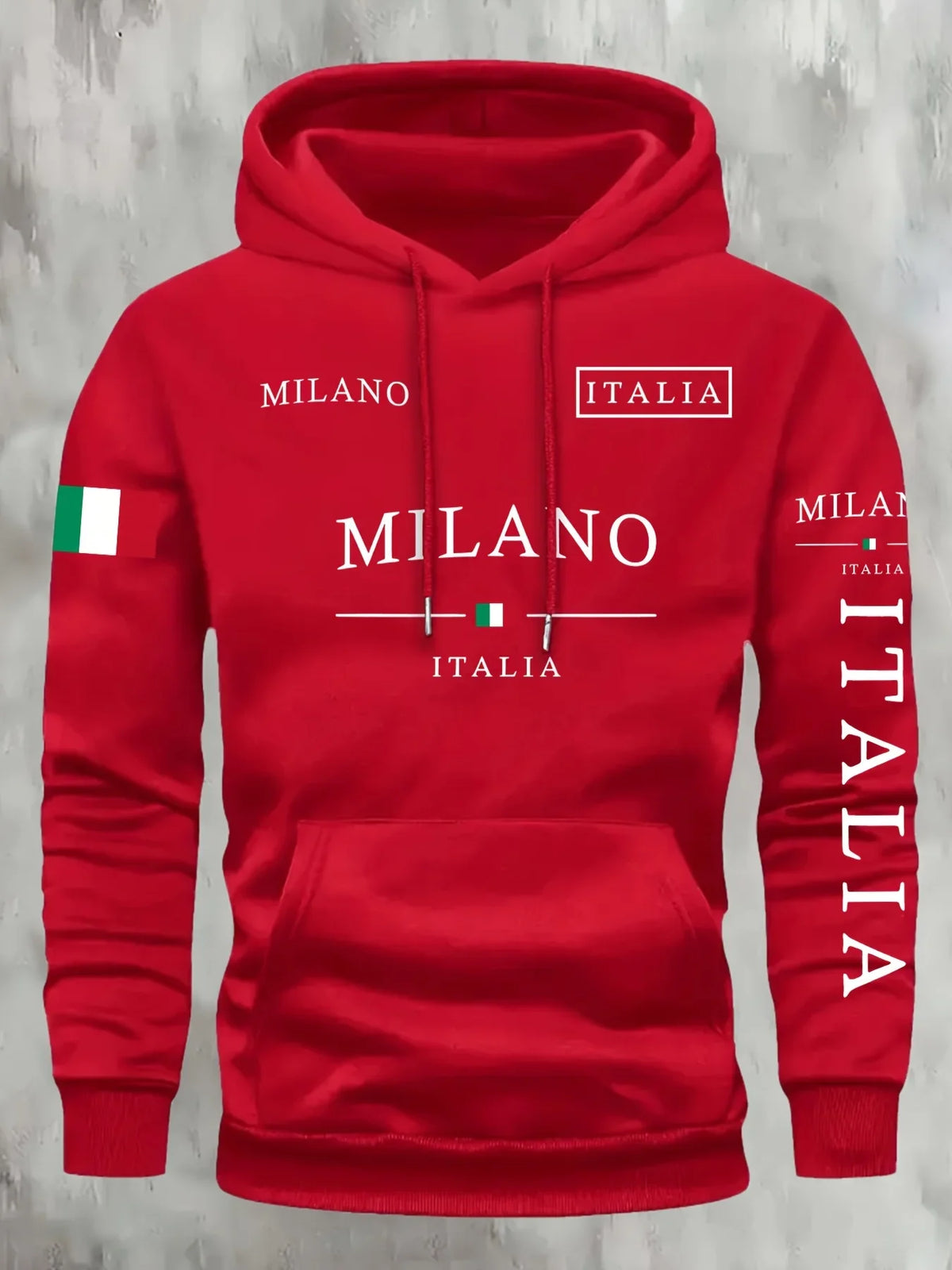 ITALIA MILANO Unisex Milano Casual Pullover Hoodie Winter Couple Sweatshirt Top Clothing