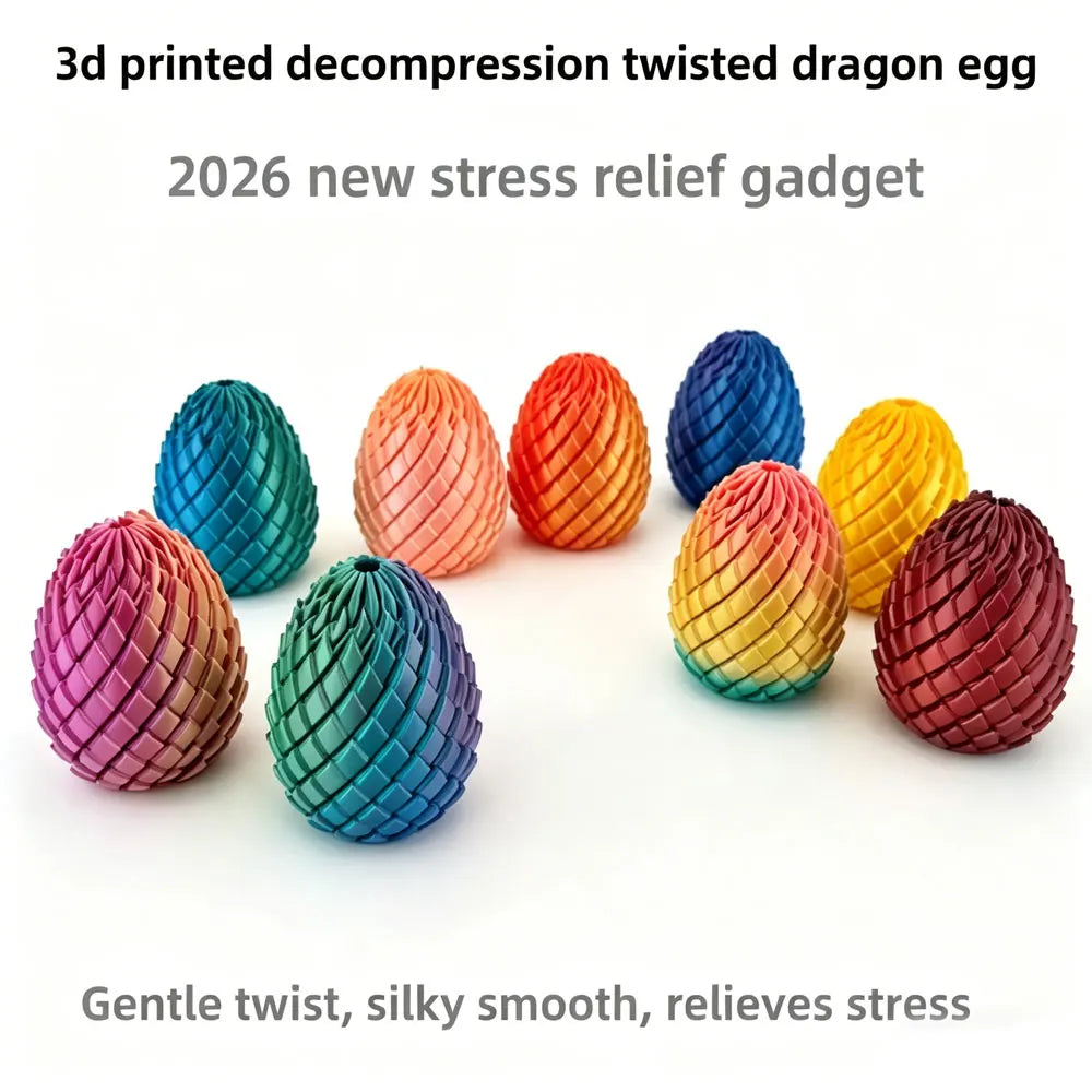 3D Printed Dragon Egg Fidget Toy – Articulated Dragon
