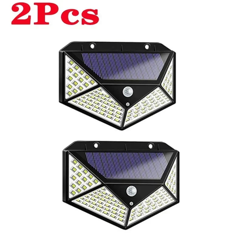 100 LED Solar Motion Sensor Lights – Outdoor Security Wall Lighting