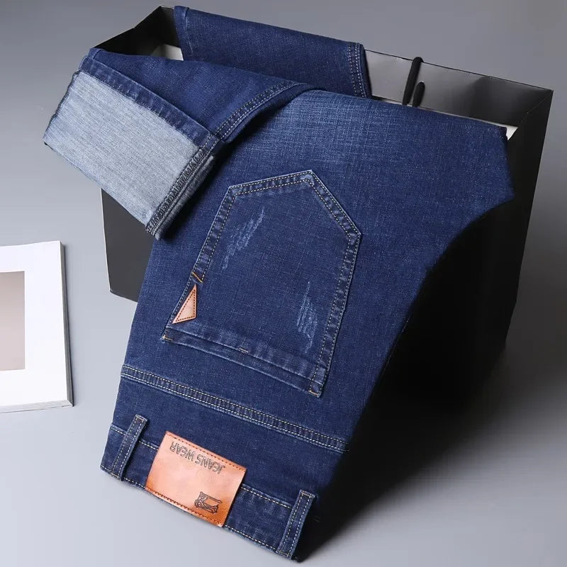 Men's Classic Straight-Leg Stretch Cotton Jeans