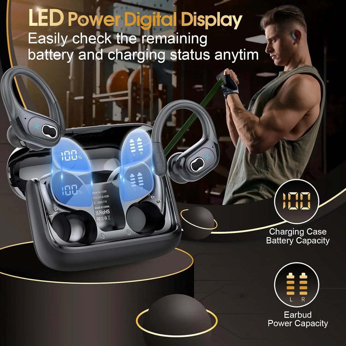 Bluetooth 5.4 Wireless Sports Earbuds