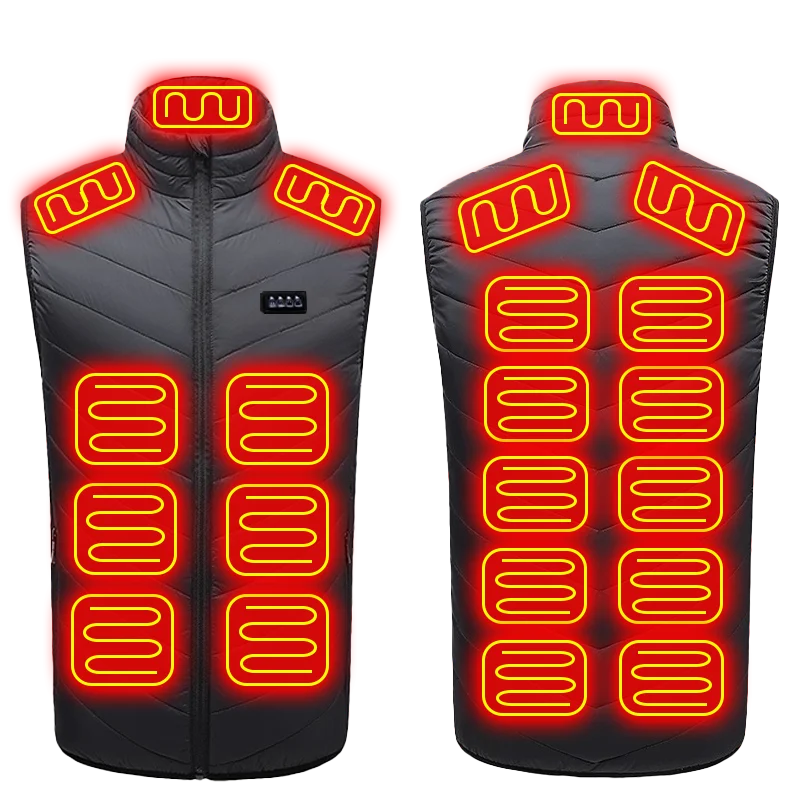 Unisex Electric Heated Vest with 21 Heating Zones
