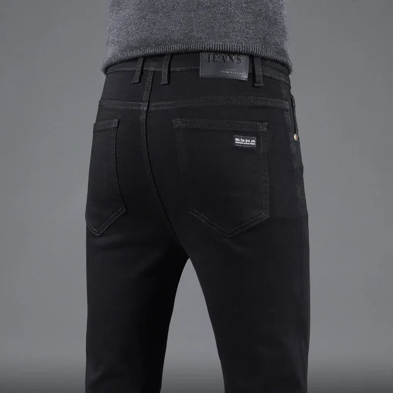 Men's Black Stretch Slim-Fit Jeans