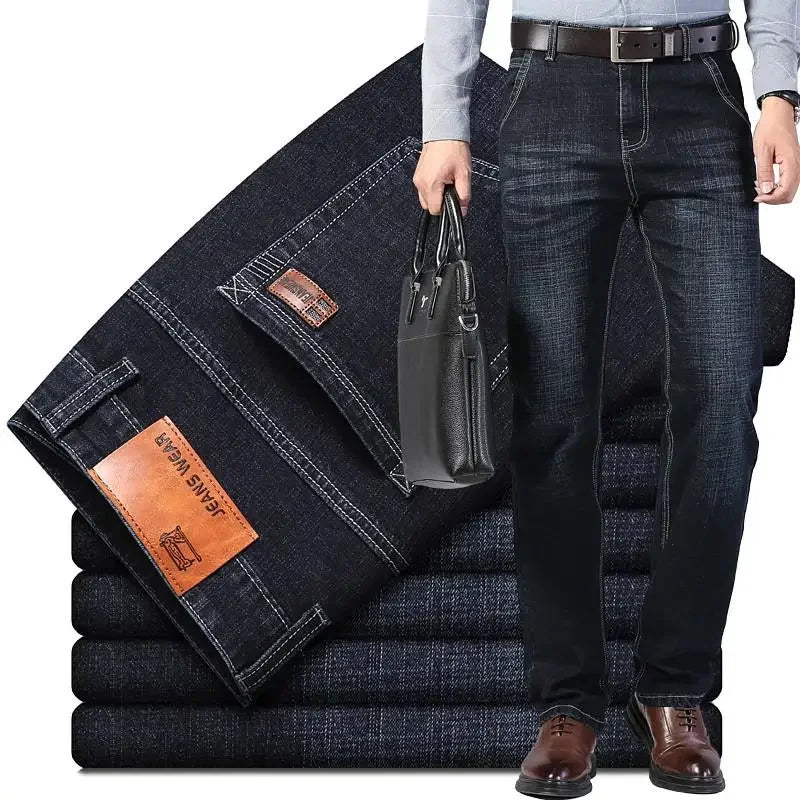 Men's Classic Straight-Leg Stretch Cotton Jeans