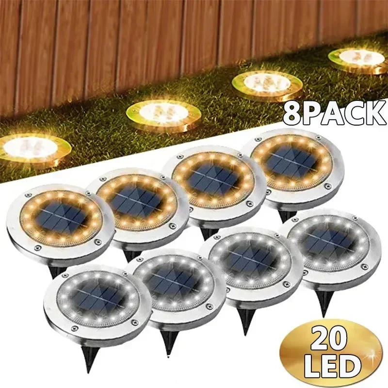 Solar Powered Ground Lights – Waterproof Outdoor Garden & Pathway Lighting