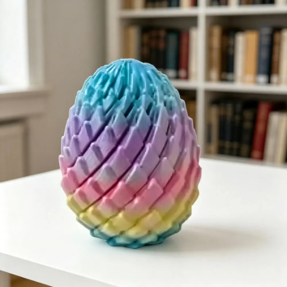 3D Printed Dragon Egg Fidget Toy – Articulated Dragon