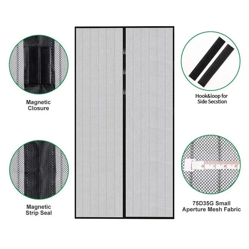 Magnetic Mosquito Screen Curtain – Insect Protection for Doors