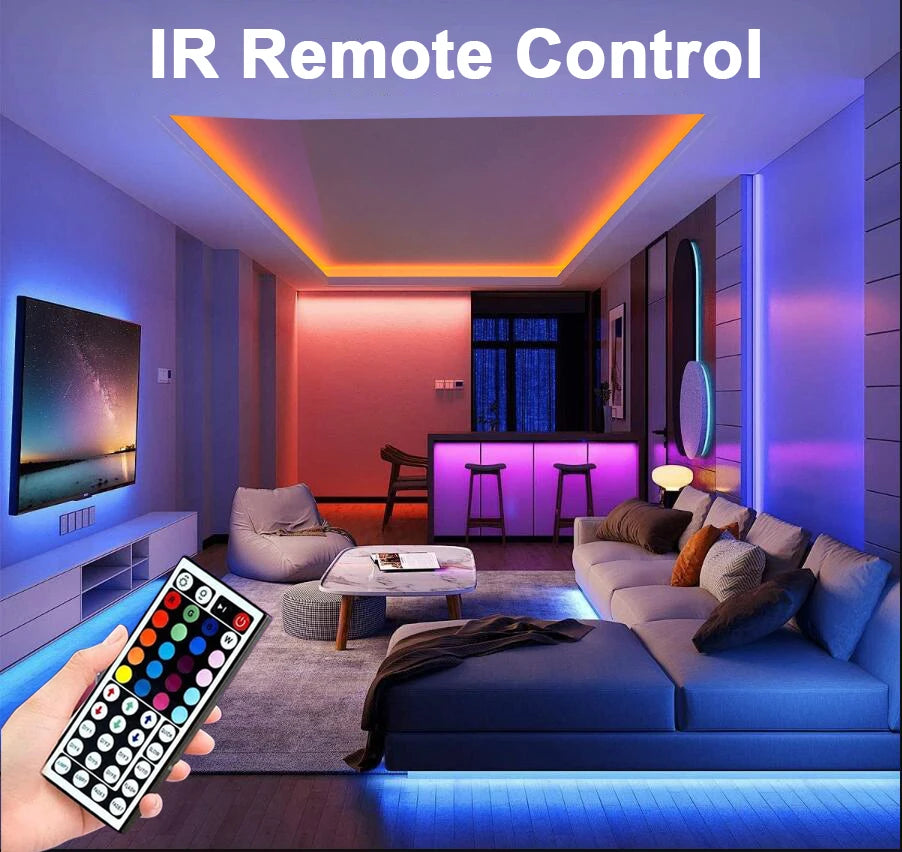 RGB LED Strip Lights with Remote – Colour Changing Room Lighting