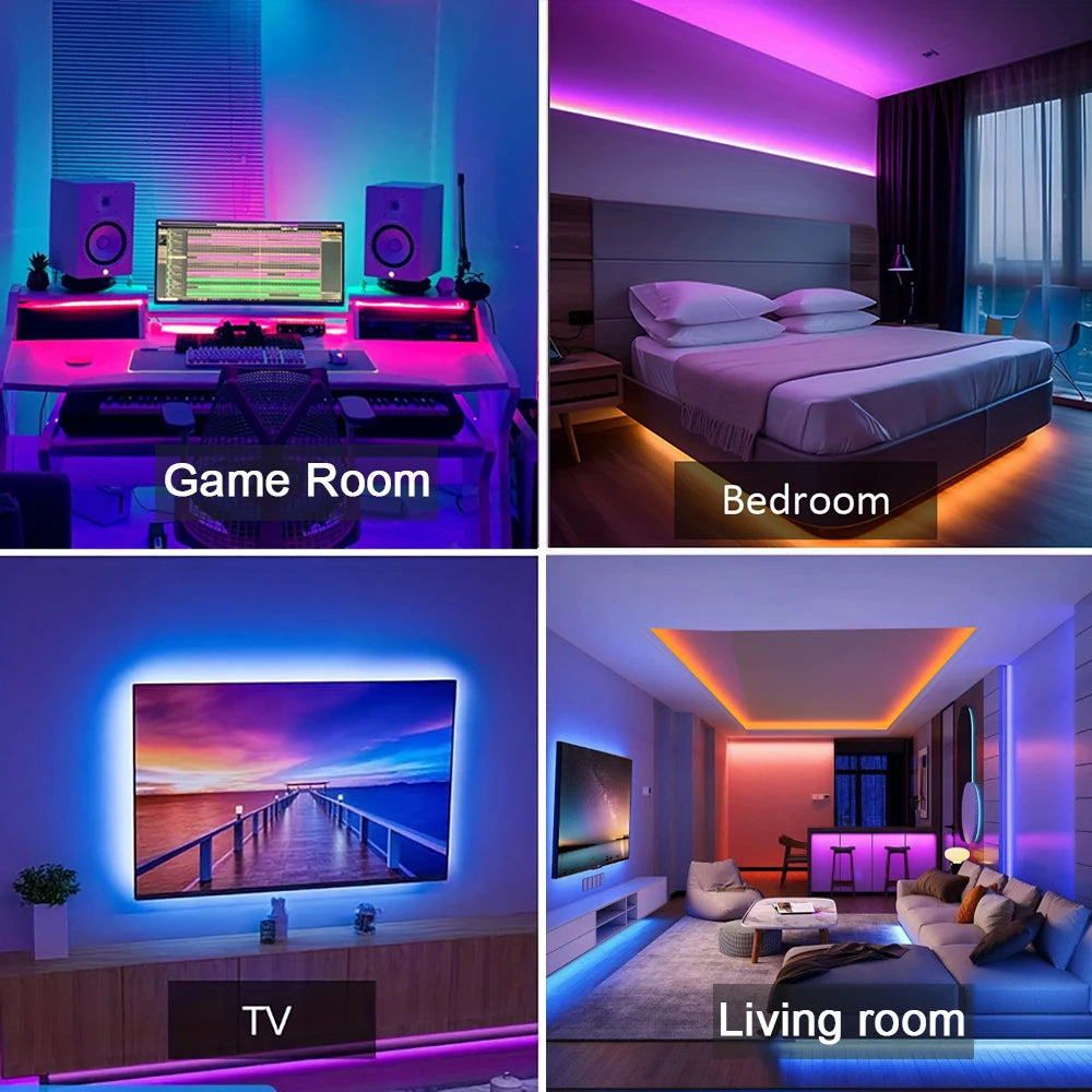 RGB LED Strip Lights with Remote – Colour Changing Room Lighting