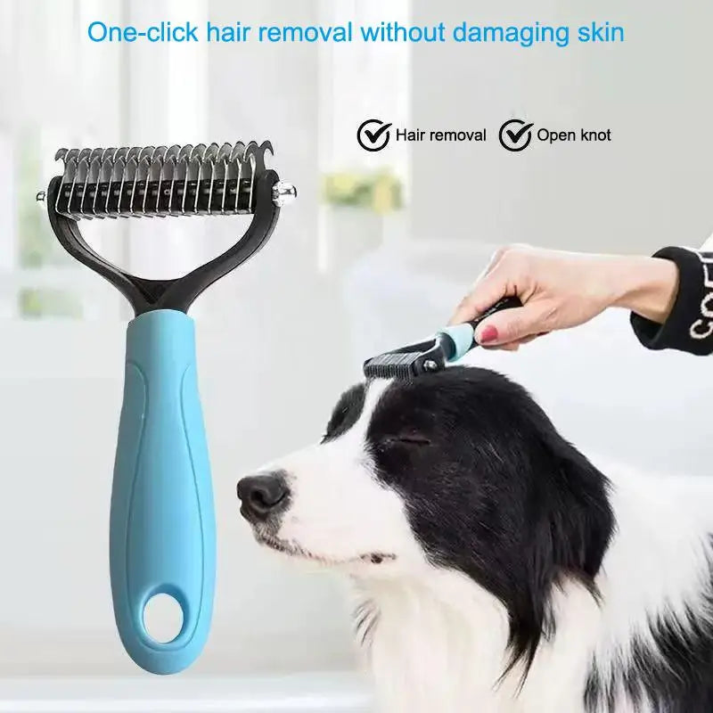 Double-Sided Pet Deshedding & Grooming Brush
