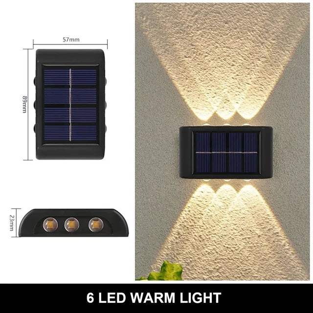Solar LED Up & Down Wall Lights – Warm White Outdoor Lighting