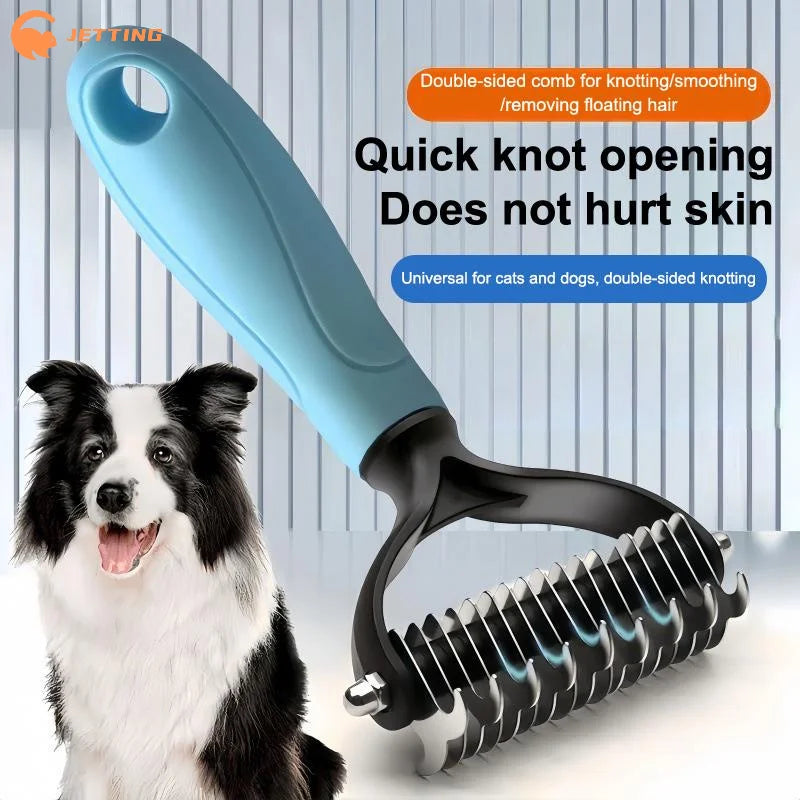 Double-Sided Pet Deshedding & Grooming Brush