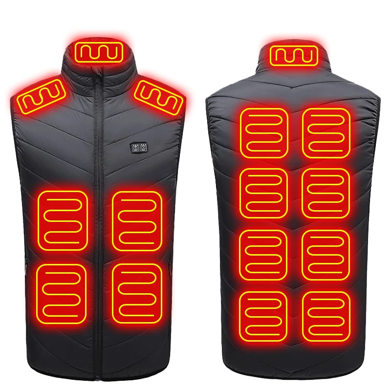 Unisex Electric Heated Vest with 21 Heating Zones