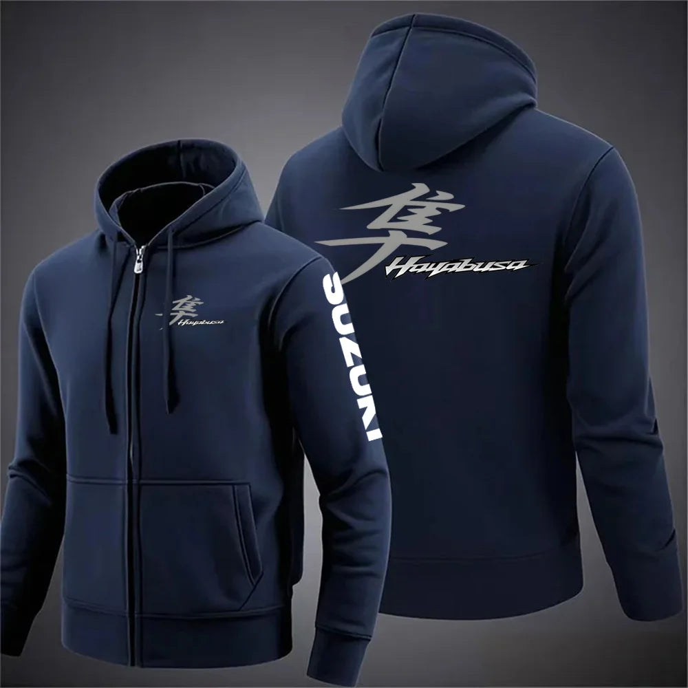 Men's Motorcycle-Inspired Casual Hoodie