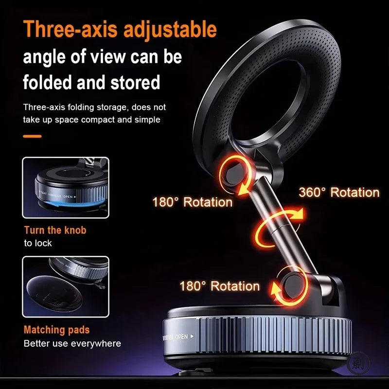 360° Magnetic Vacuum Suction Phone Holder