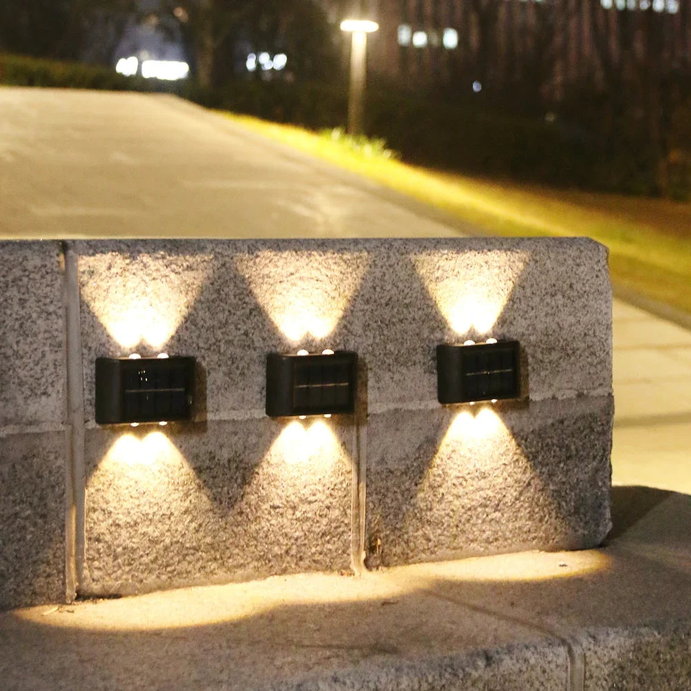 Solar LED Up & Down Wall Lights – Warm White Outdoor Lighting