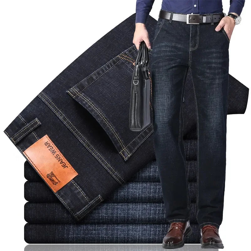 Men's Classic Straight-Leg Stretch Cotton Jeans