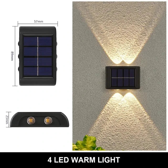 Solar LED Up & Down Wall Lights – Warm White Outdoor Lighting