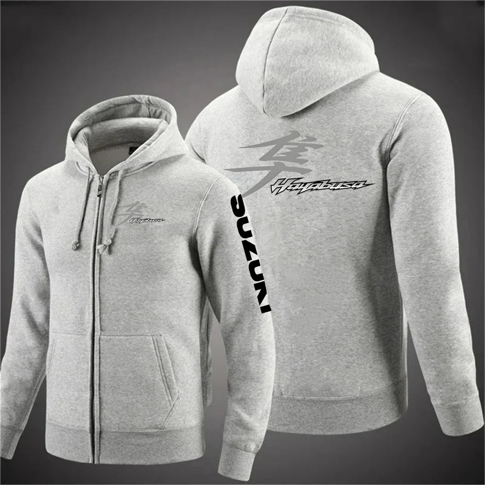 Men's Motorcycle-Inspired Casual Hoodie