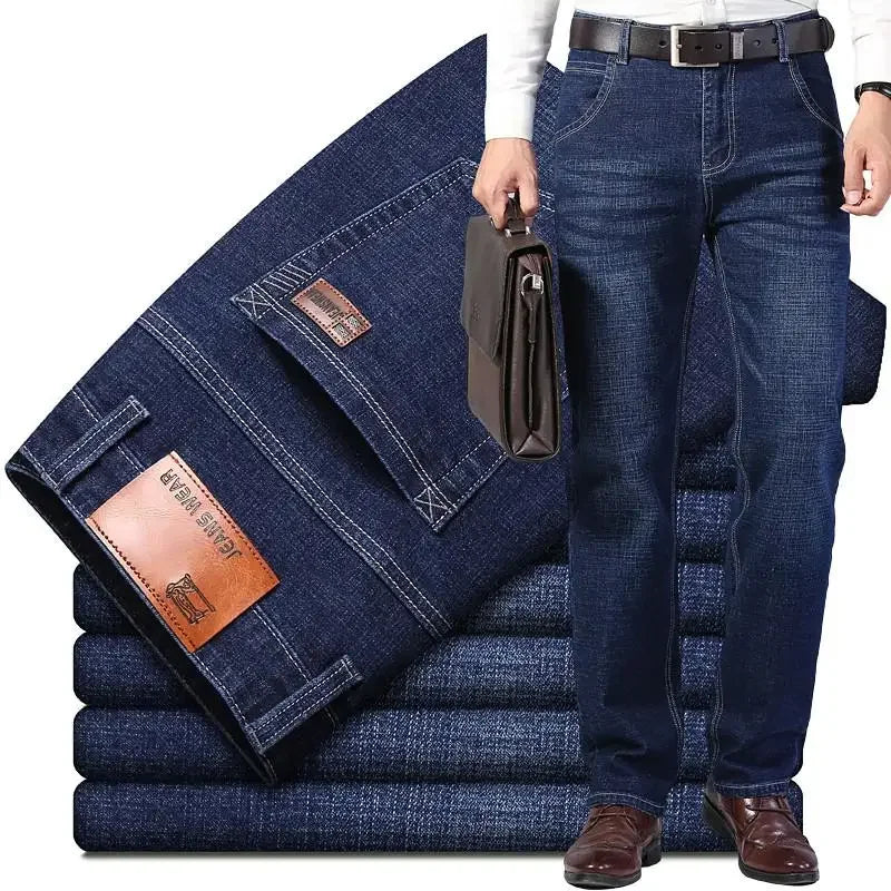Men's Classic Straight-Leg Stretch Cotton Jeans