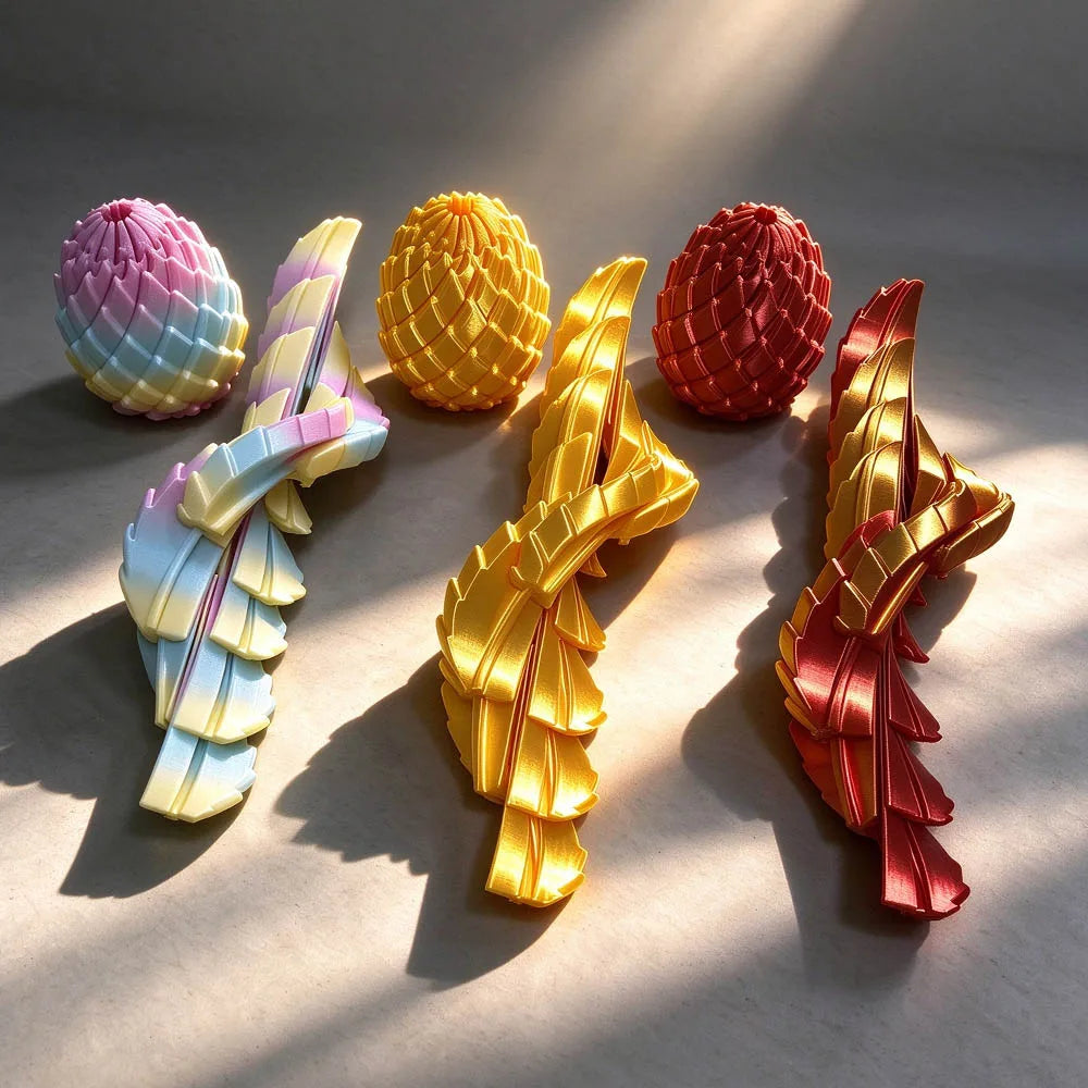 3D Printed Dragon Egg Fidget Toy – Articulated Dragon