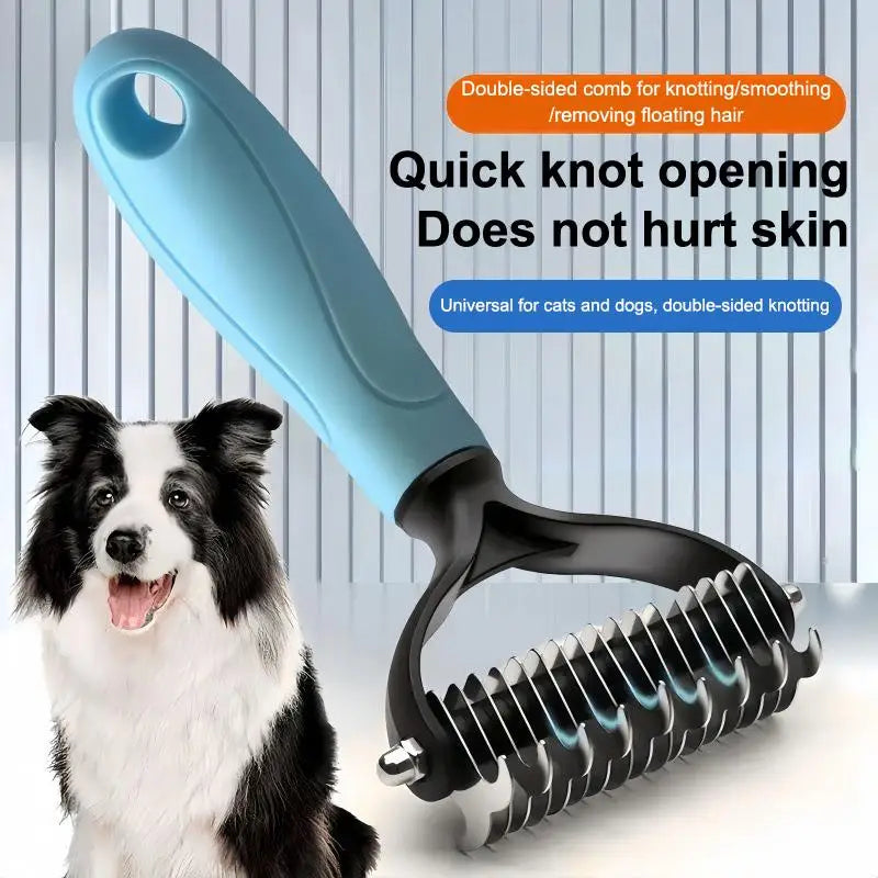 Double-Sided Pet Deshedding & Grooming Brush