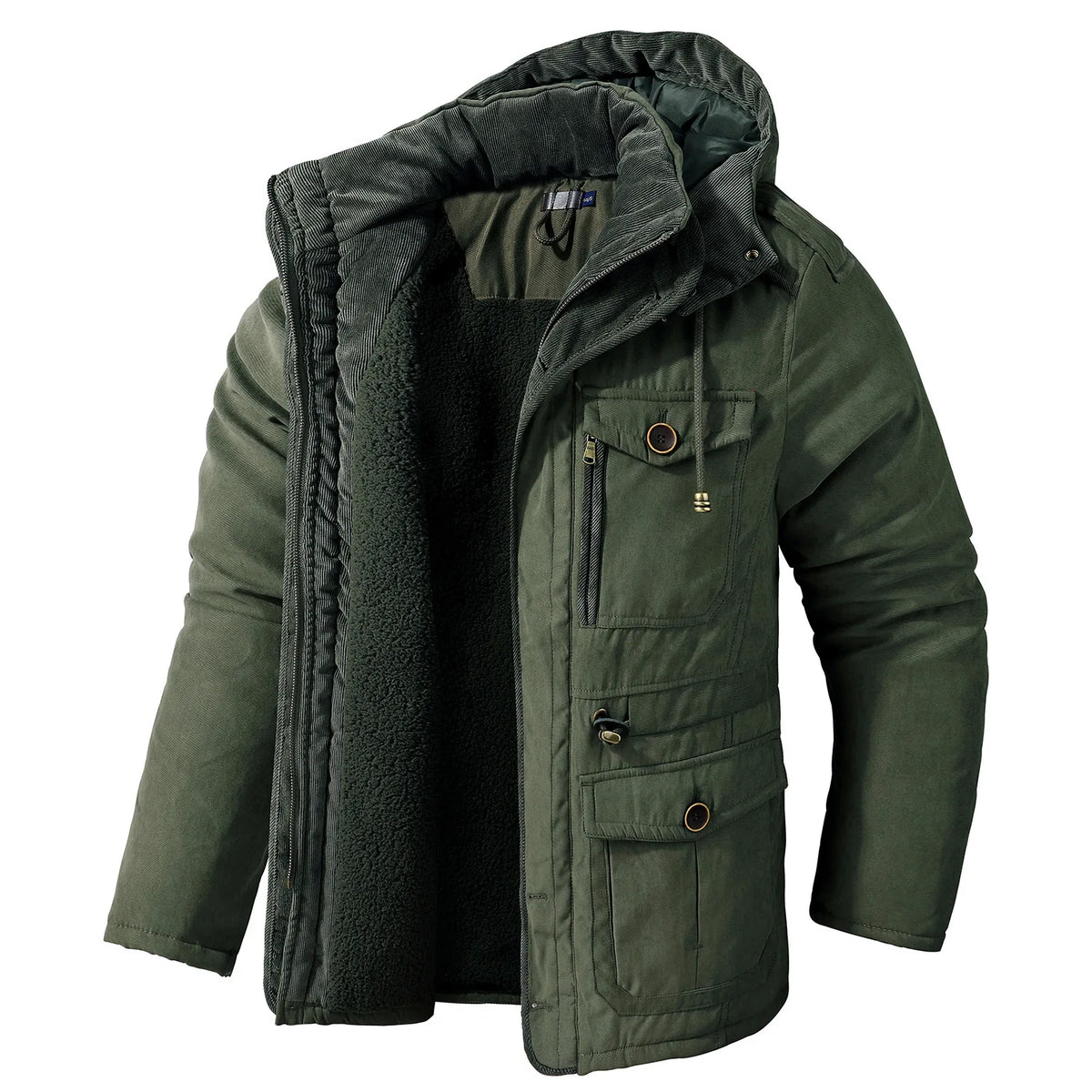 Men's Fleece-Lined Hooded Winter Parka
