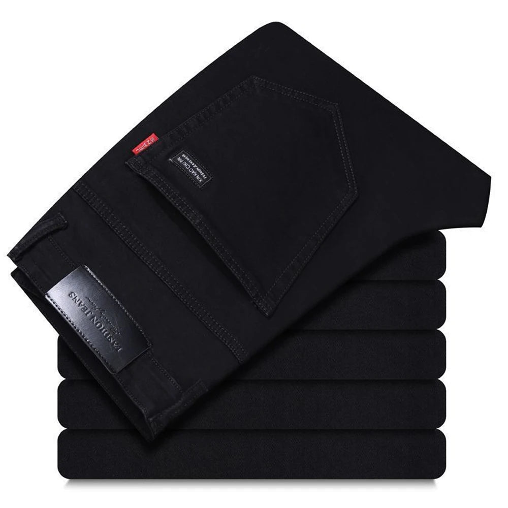 Men's Classic Black Straight-Leg Jeans