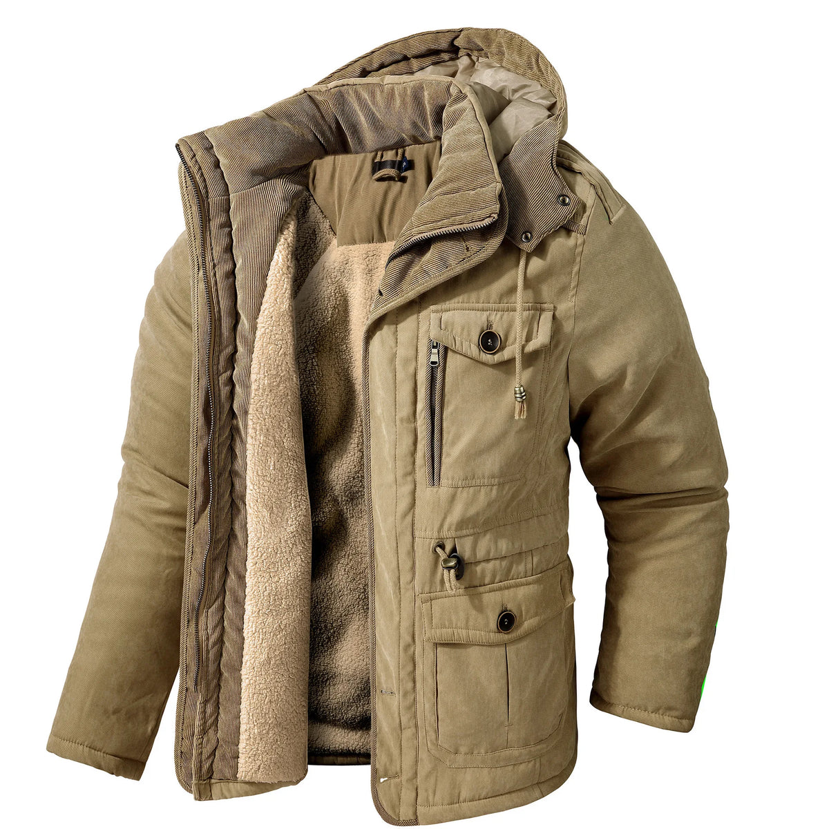 Men's Fleece-Lined Hooded Winter Parka