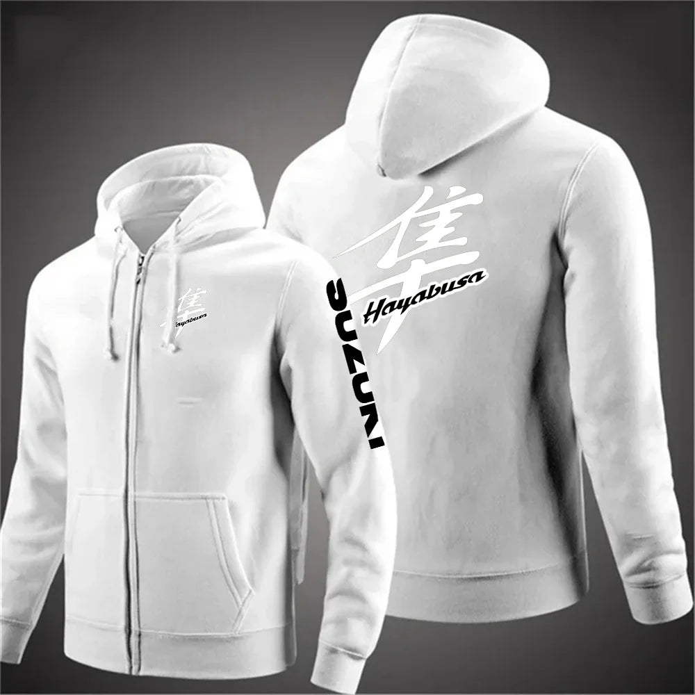 Men's Motorcycle-Inspired Casual Hoodie
