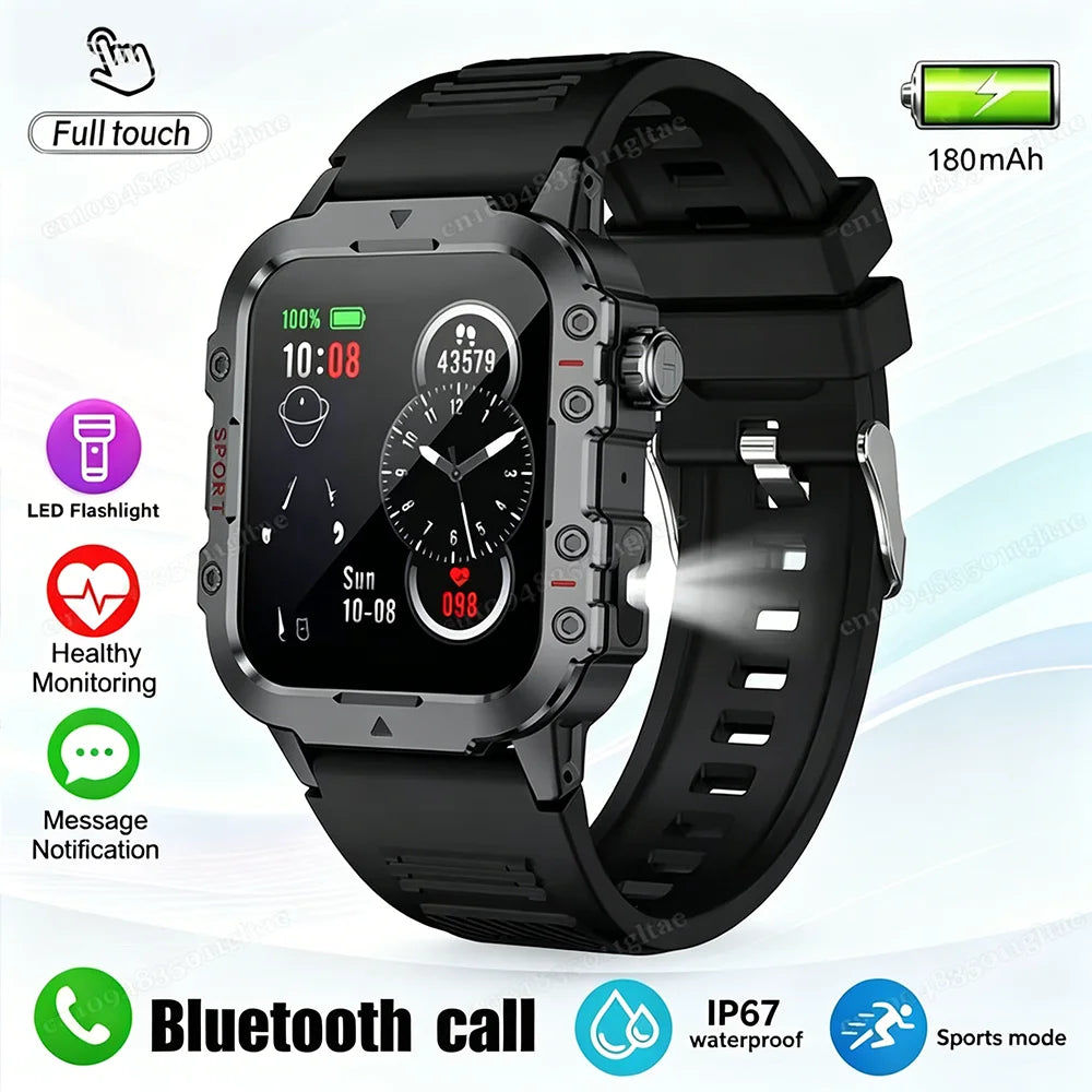 Men's Rugged Smartwatch with GPS & Flashlight