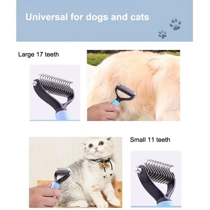 Double-Sided Pet Deshedding & Grooming Brush