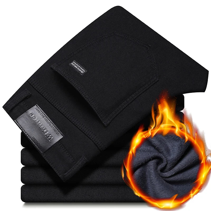 Men's Black Stretch Slim-Fit Jeans