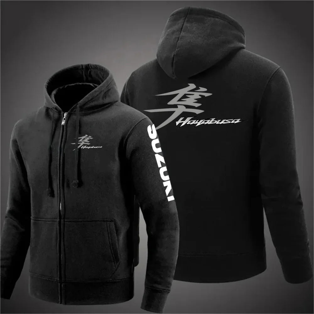Men's Motorcycle-Inspired Casual Hoodie