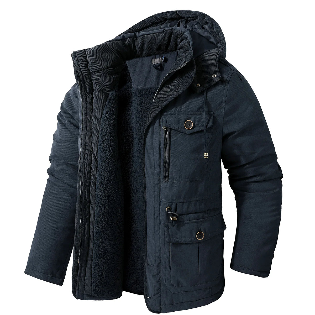 Men's Fleece-Lined Hooded Winter Parka