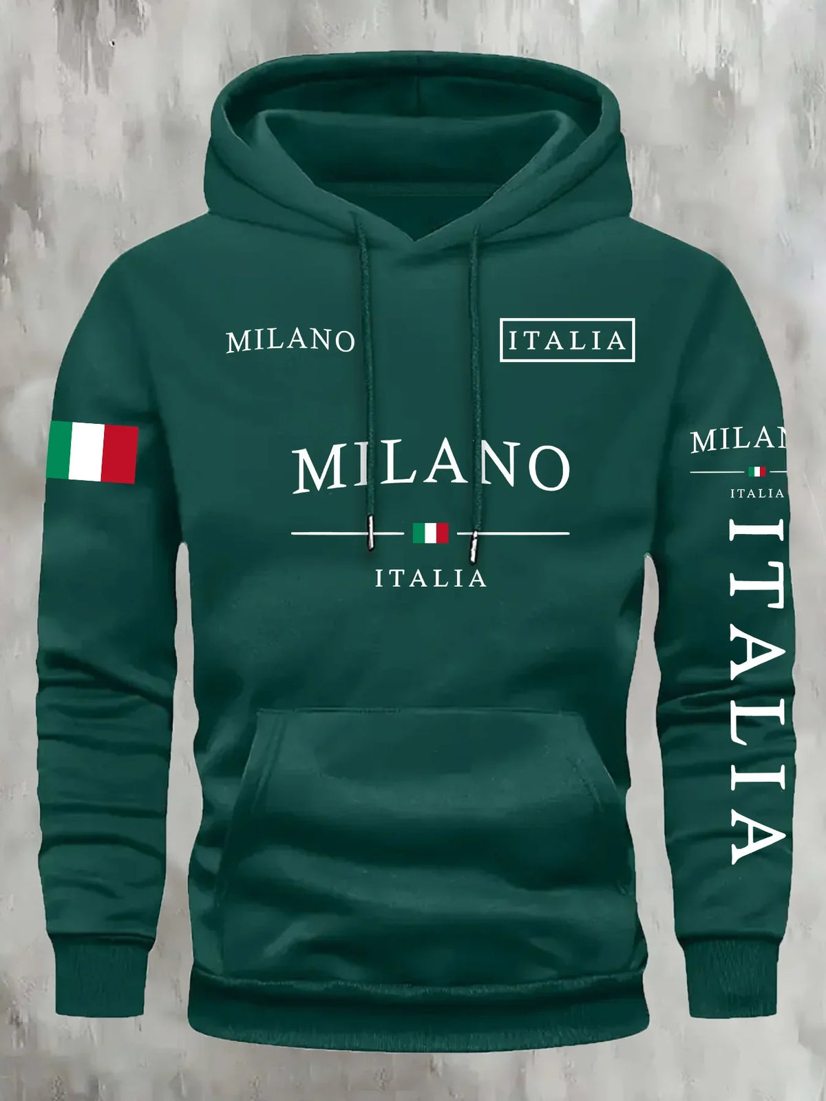 ITALIA MILANO Unisex Milano Casual Pullover Hoodie Winter Couple Sweatshirt Top Clothing