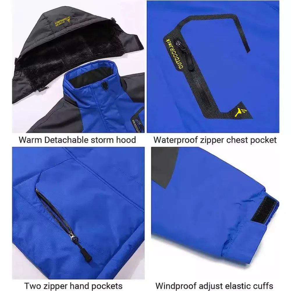 Men's Fleece-Lined Waterproof Winter Jacket