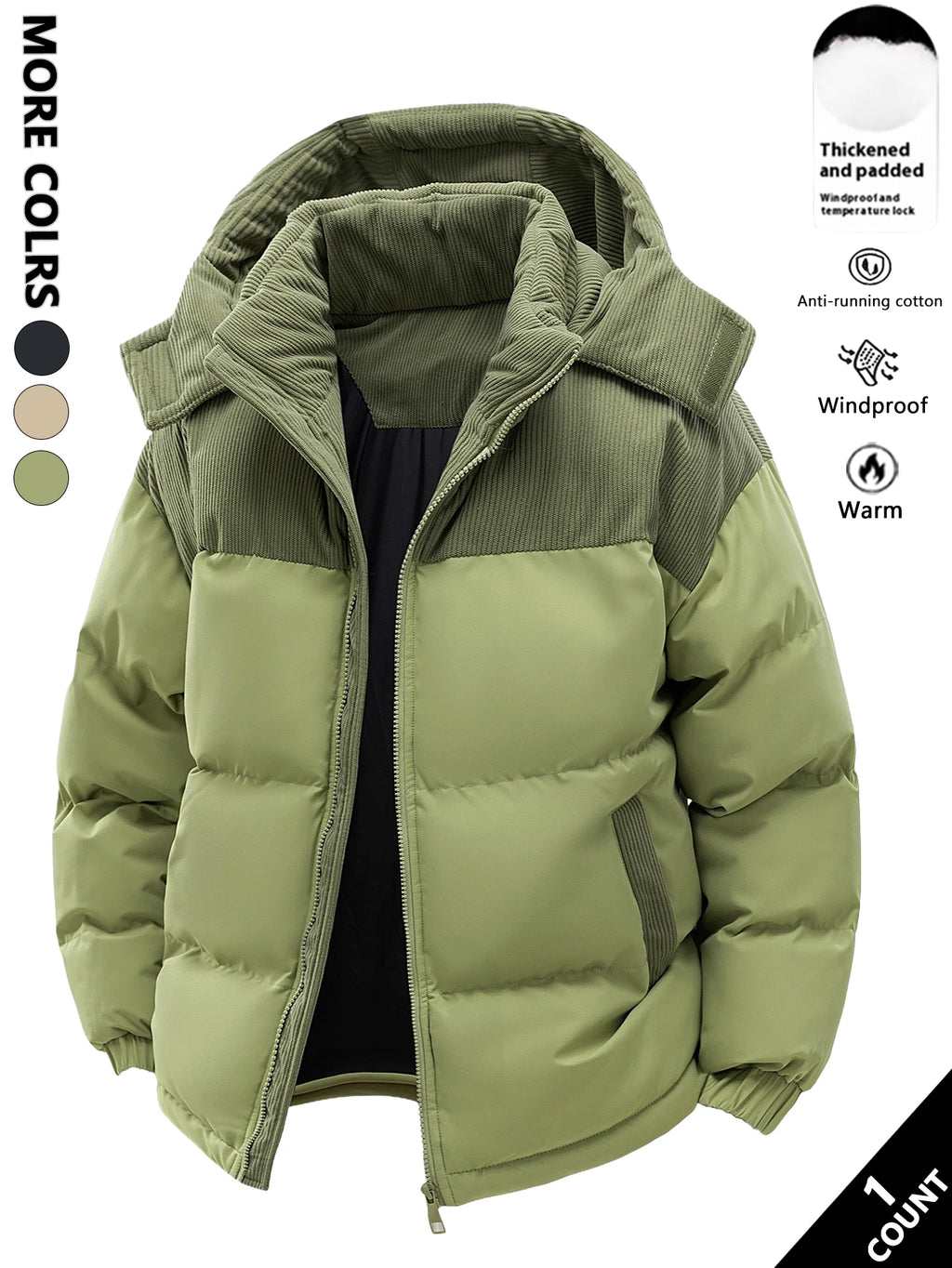 Men's Warm Hooded Puffer Jacket