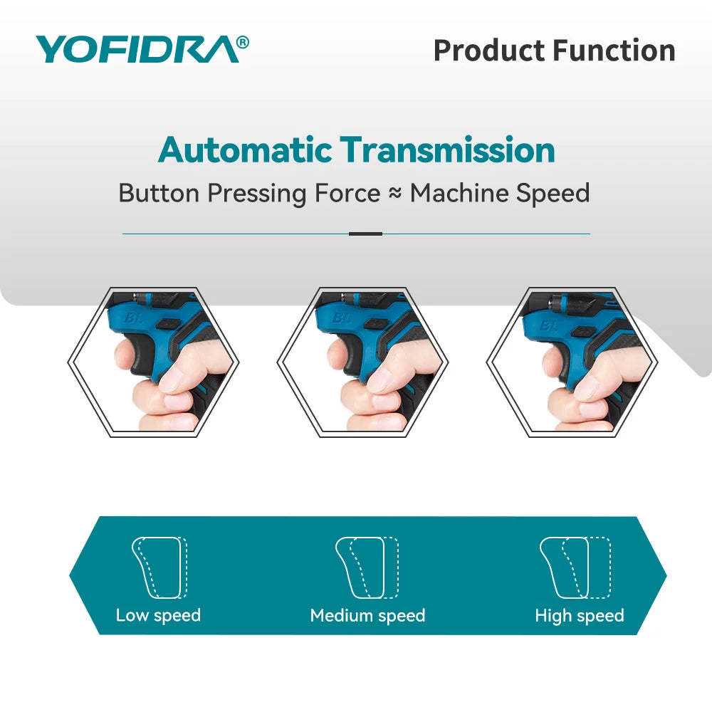 YOFIDRA Brushless Cordless Impact Drill