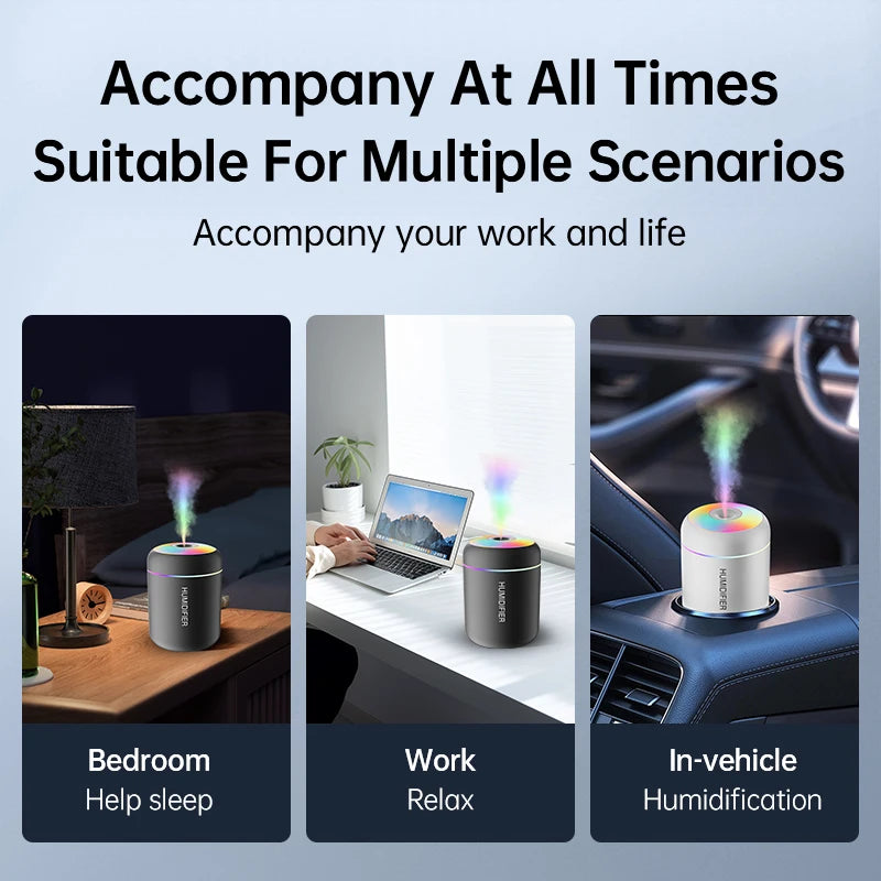 180ml USB Mini Humidifier – Portable Colour Changing Mist Diffuser