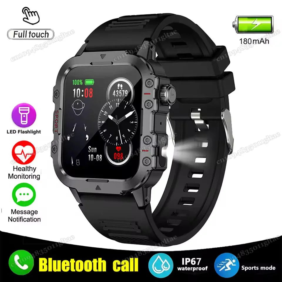 Men's Rugged Smartwatch with GPS & Flashlight