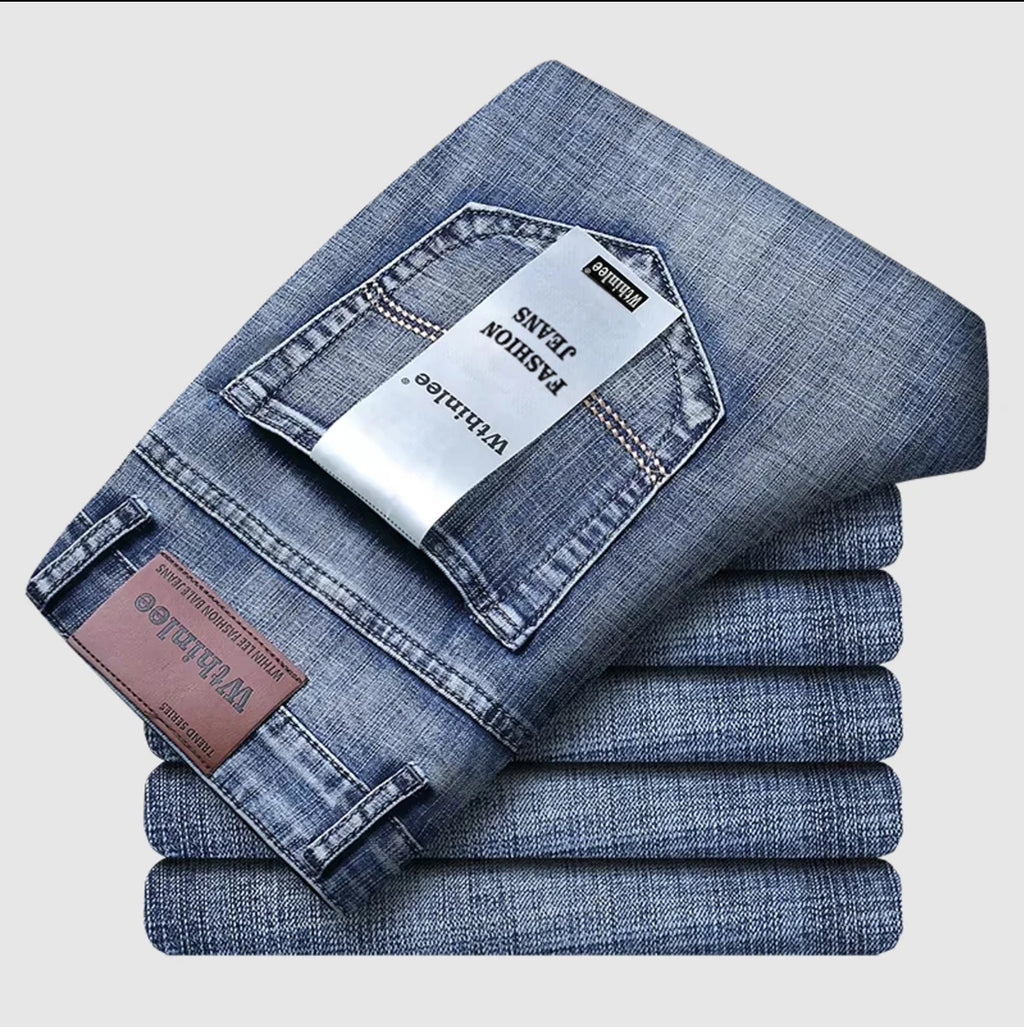Men's Stretch Straight-Leg Business Jeans