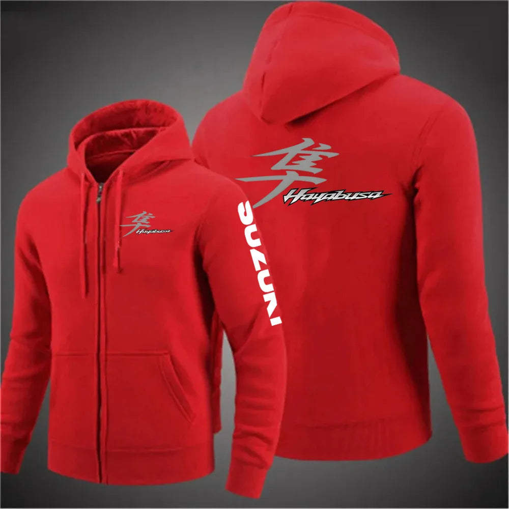 Men's Motorcycle-Inspired Casual Hoodie