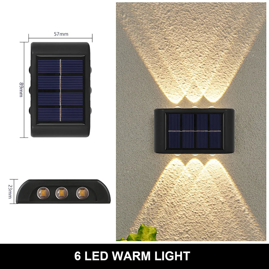 Solar LED Up & Down Wall Lights – Warm White Outdoor Lighting